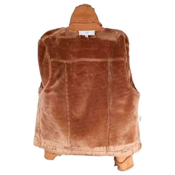 ST. JOHN MARIE GRAY Coat Brown Womens P Small Faux Suede Fur - Picture 4 of 9